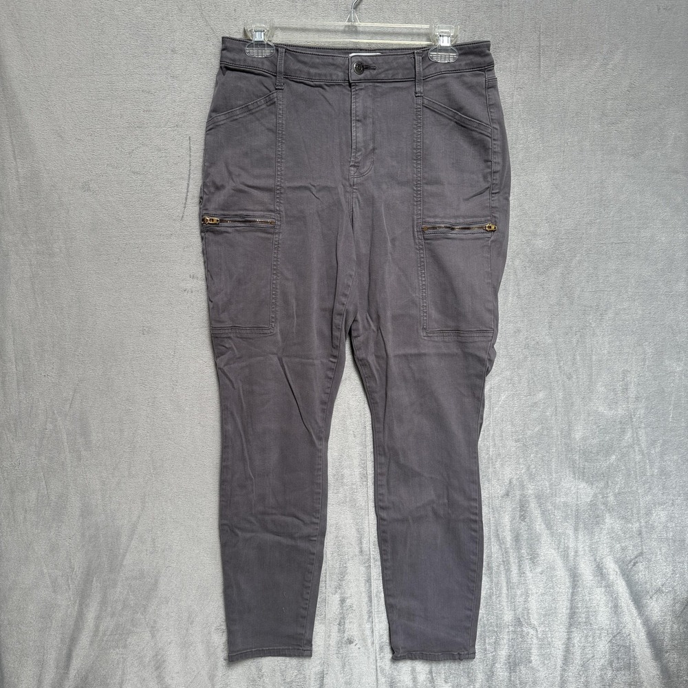Pistola Pants Womens 30 Gray Stretch Cargo Zip Pocket Ankle Q6278TLT-SEP